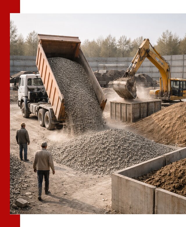 Доставка нерудных материалов с погрузкой и разгрузкой в Северске