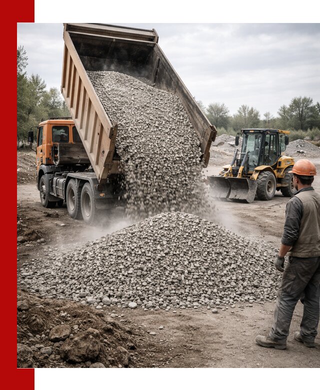 Доставка щебня в Северске крупными и мелкими фракциями