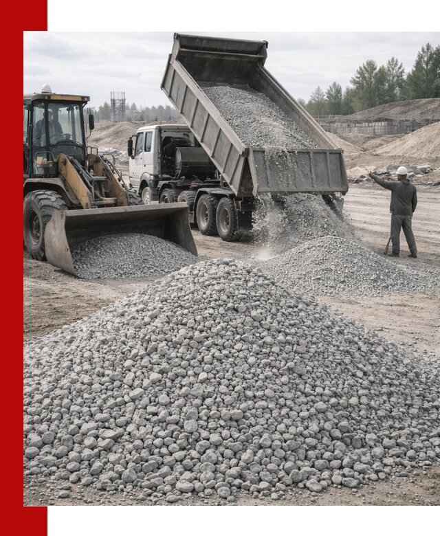 Доставка известнякового щебня фр. 5–20 в Северске