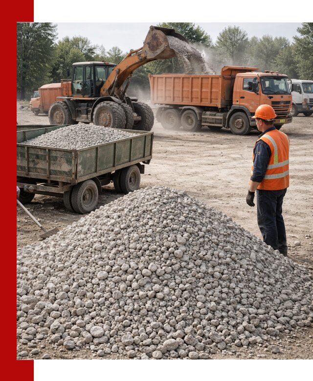 Доставка известнякового щебня фракция 20–40 в Северске