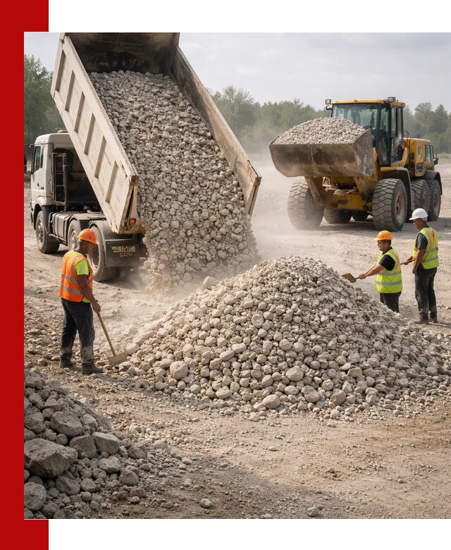 Доставка известнякового щебня фр. 40-70 в Северске