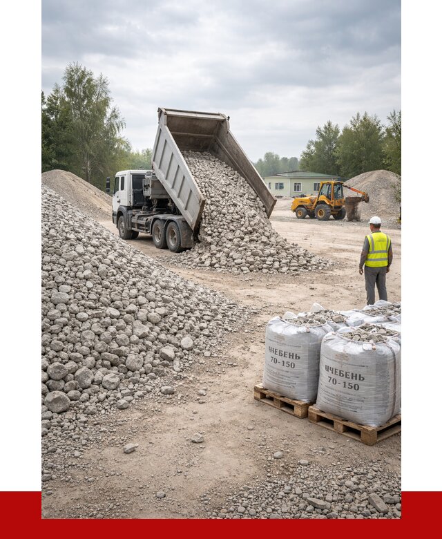 Известняковый щебень фракция 70-150 в Северске от 1299 р. | ПРОНЕРУДСвк