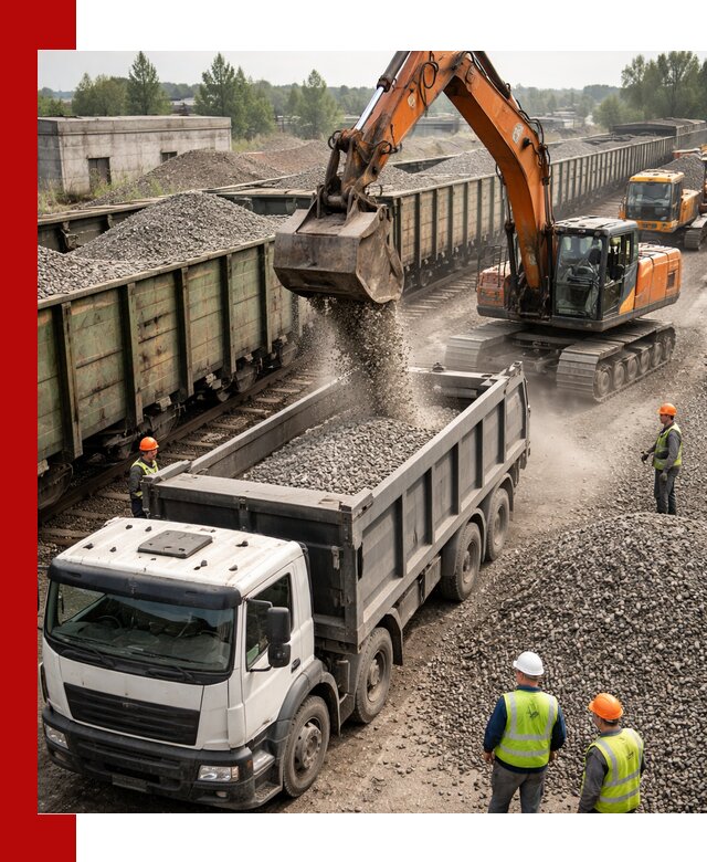 Железнодорожный щебень фракция 25–60 для поставок в Северске