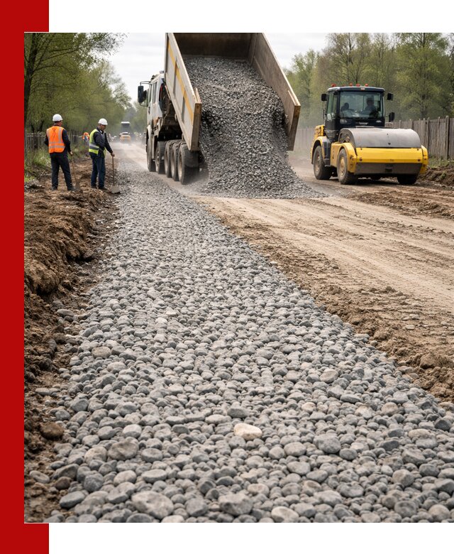 Доставка щебня для отсыпки дорог в Северске высокого качества