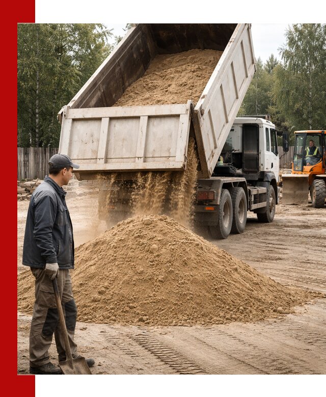 Доставка и продажа песка с разгрузкой в Северске
