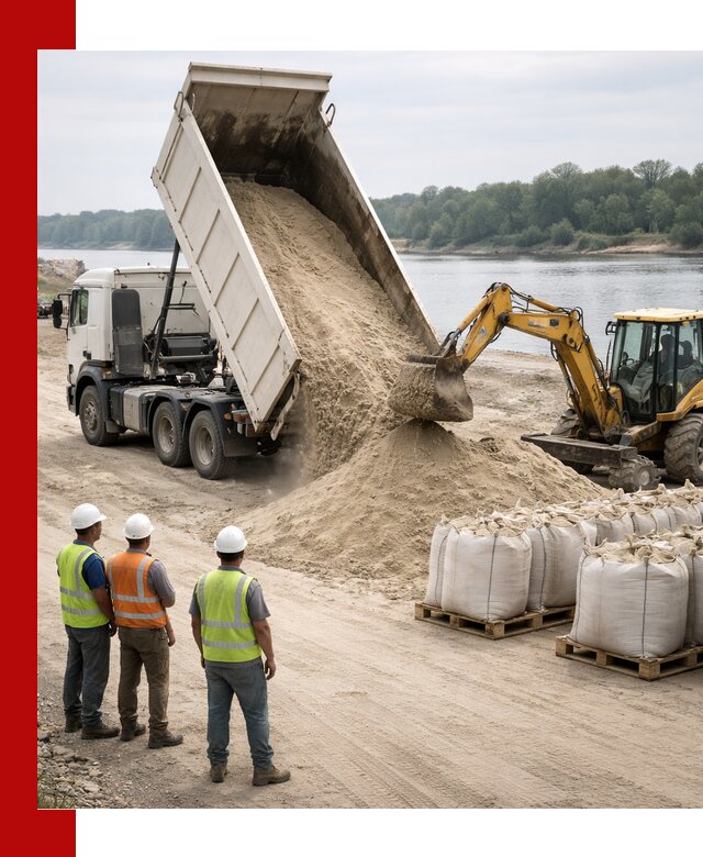 Доставка речного песка в Северске самосвалами и погрузкой