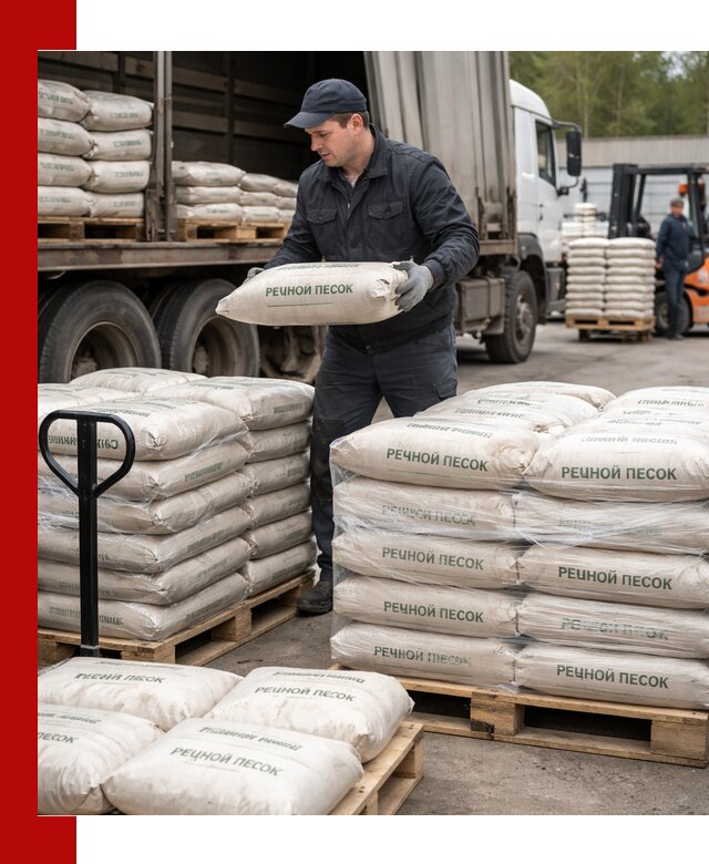 Речной песок в мешках с доставкой в Северске