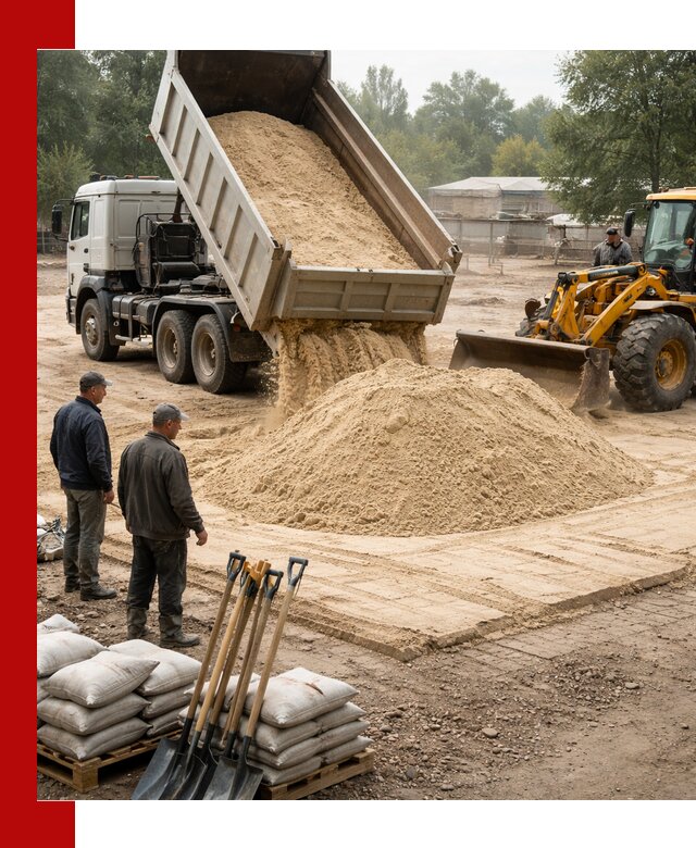 Доставка мытого песка в Северске с самосвалами по выгодной цене