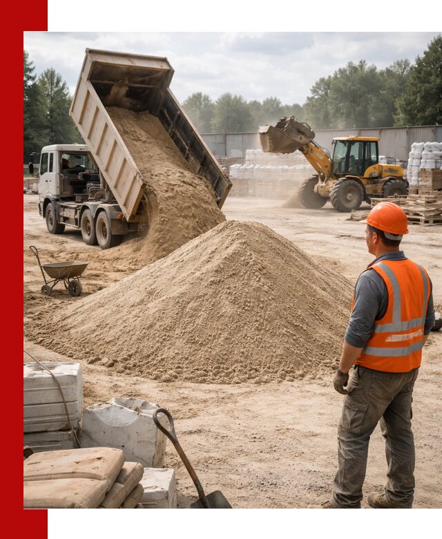 Доставка строительного песка с самосвалом в Северске