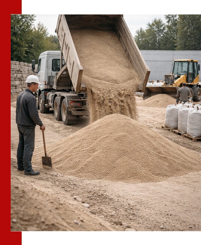 Кварцевый песок фракция 0–3 мм с доставкой в Северске