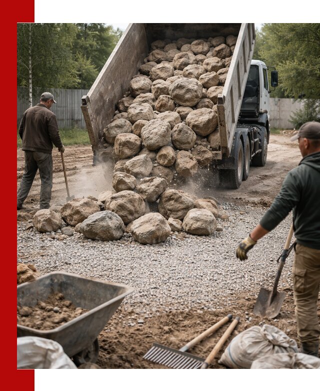Доставка и укладка булыжника в Северске