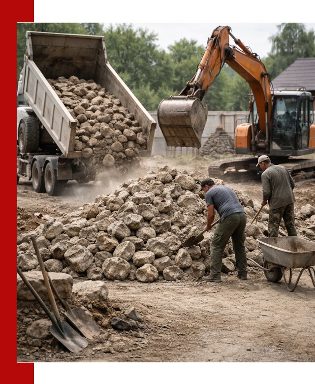 Доставка и разгрузка бутового камня в Северске