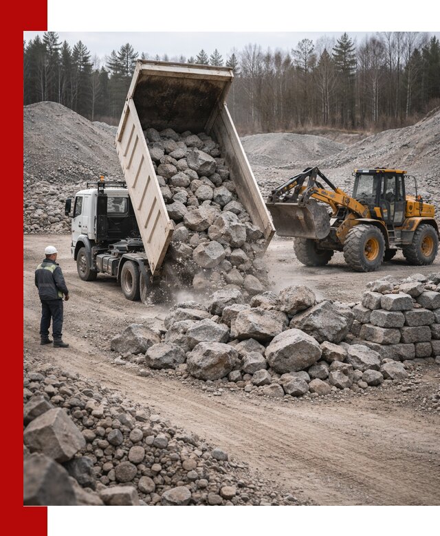 Доставка и продажа бутового гранитного камня в Северске