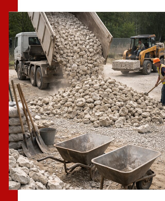 Доставка и продажа бутового известнякового камня в Северске