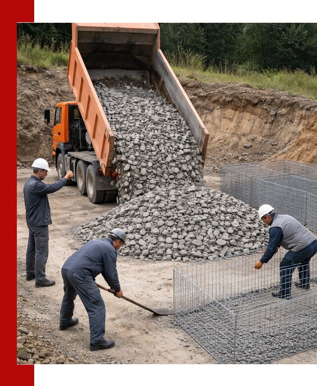 Камень для габионов с доставкой в Северске быстро и надёжно