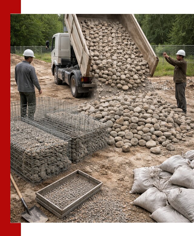 Камень для габионов фракция 70–151 в Северске