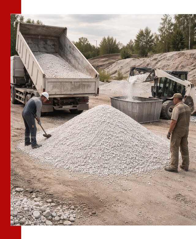 Доставка и продажа белой мраморной крошки в Северске