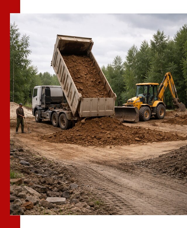 Доставка суглинка самосвалами в Северске подсыпка и планировка