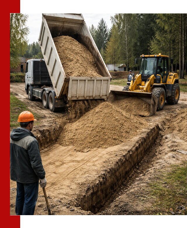 Доставка песчаного грунта в Северске для строительных работ