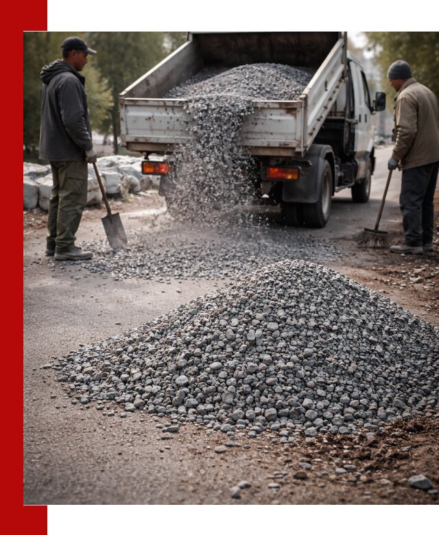 Гранитная крошка для посыпки дорог и тротуаров в Северске