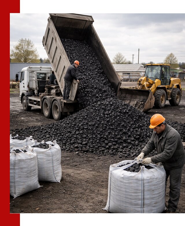Доставка каменного угля в Северске оптом и в розницу