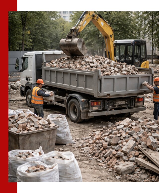 Вывоз строительного мусора в Северске с самосвалами и контейнерами