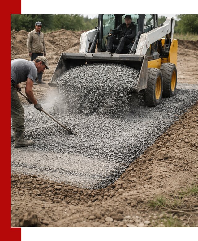 Устройство щебеночной подушки в Северске для дорог и фундаментов